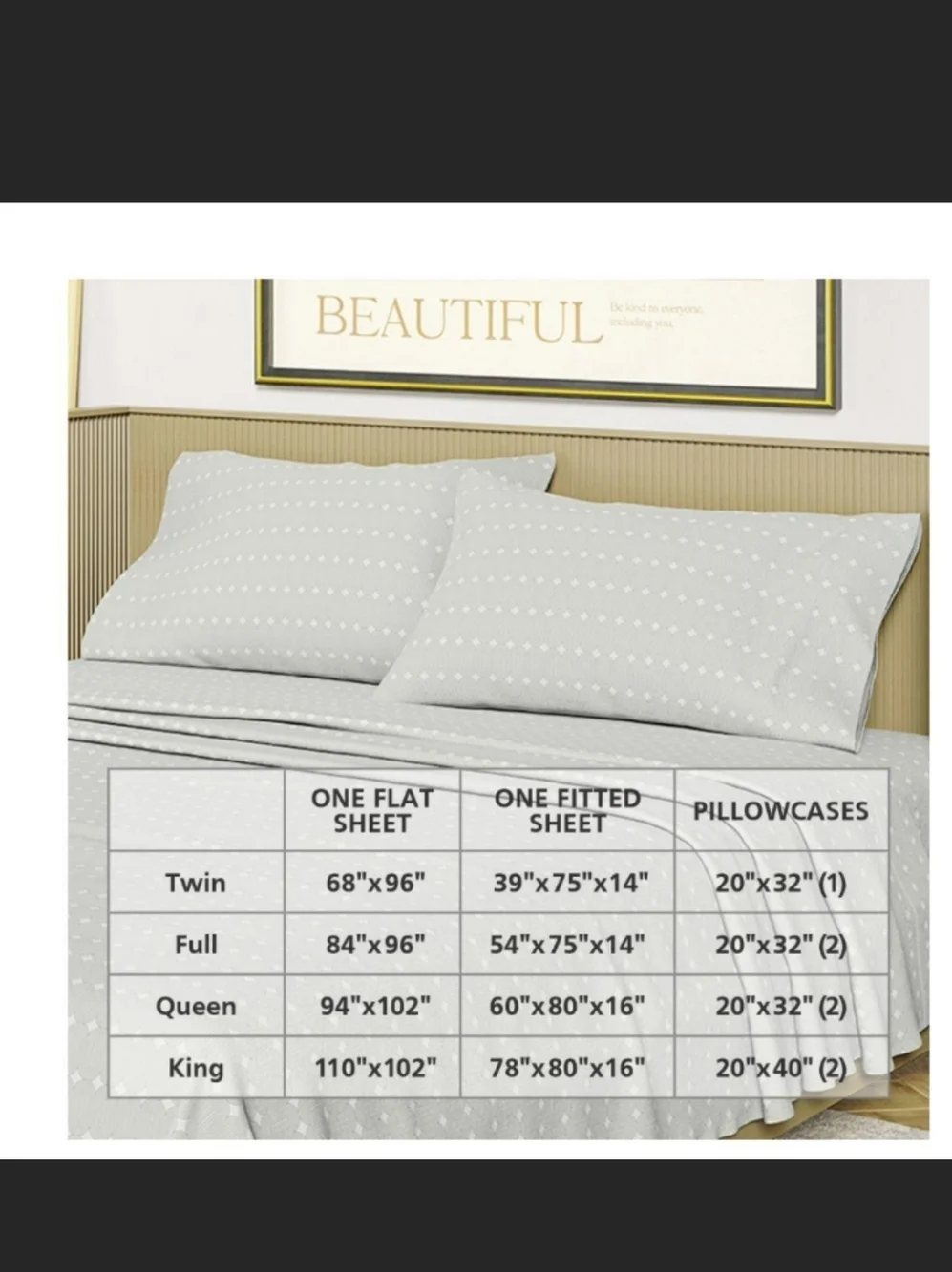 Beautiful Drew Barrymore Full Size 4 Pc Geometric Sheet Set Sage Green